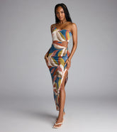 Island It Girl One-Shoulder Cutout Maxi Dress